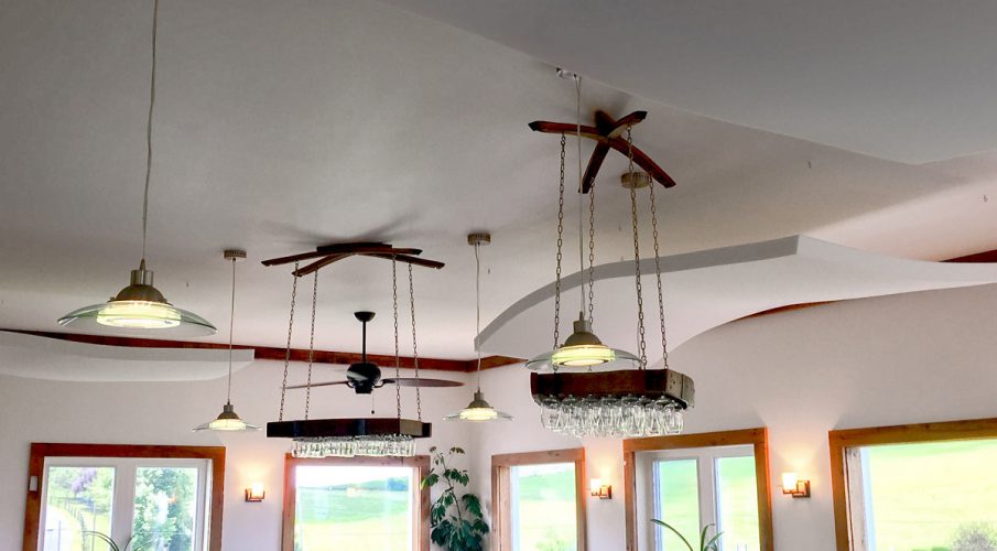 Rockbridge Vineyard Tasting Room - Whisperwave® Ceiling Clouds were installed to reduce the reverbertaion and echo, improving the customer's experience.