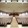 Bands of PolyPhon™ Polyester Acoustic Panels used around the room to reduce improve the room acoustics in the Benedictine Auditorium in Richmond, VA.
