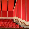 The SoundSuede™ Acoustic Panels at Glouster High School Auditorium soften the sound with a theater styled design.
