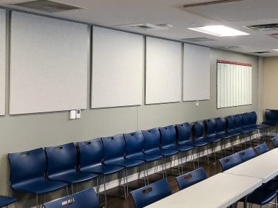 The Dallas 24 Hour Club installed a series of AlphaSorb® Acoustic Panels to improve the sound quality of their meeting space.